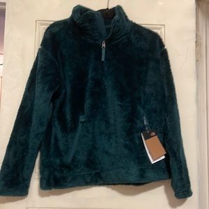 The North Face Fuzzy Green Quarter Zip Size L